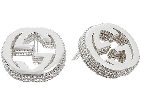 gucci g cube earrings|gucci silver interlocking g earrings.